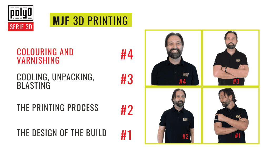 4 MJF 3D Printing Colouring and Varnishing PolyD Online 3D Printing